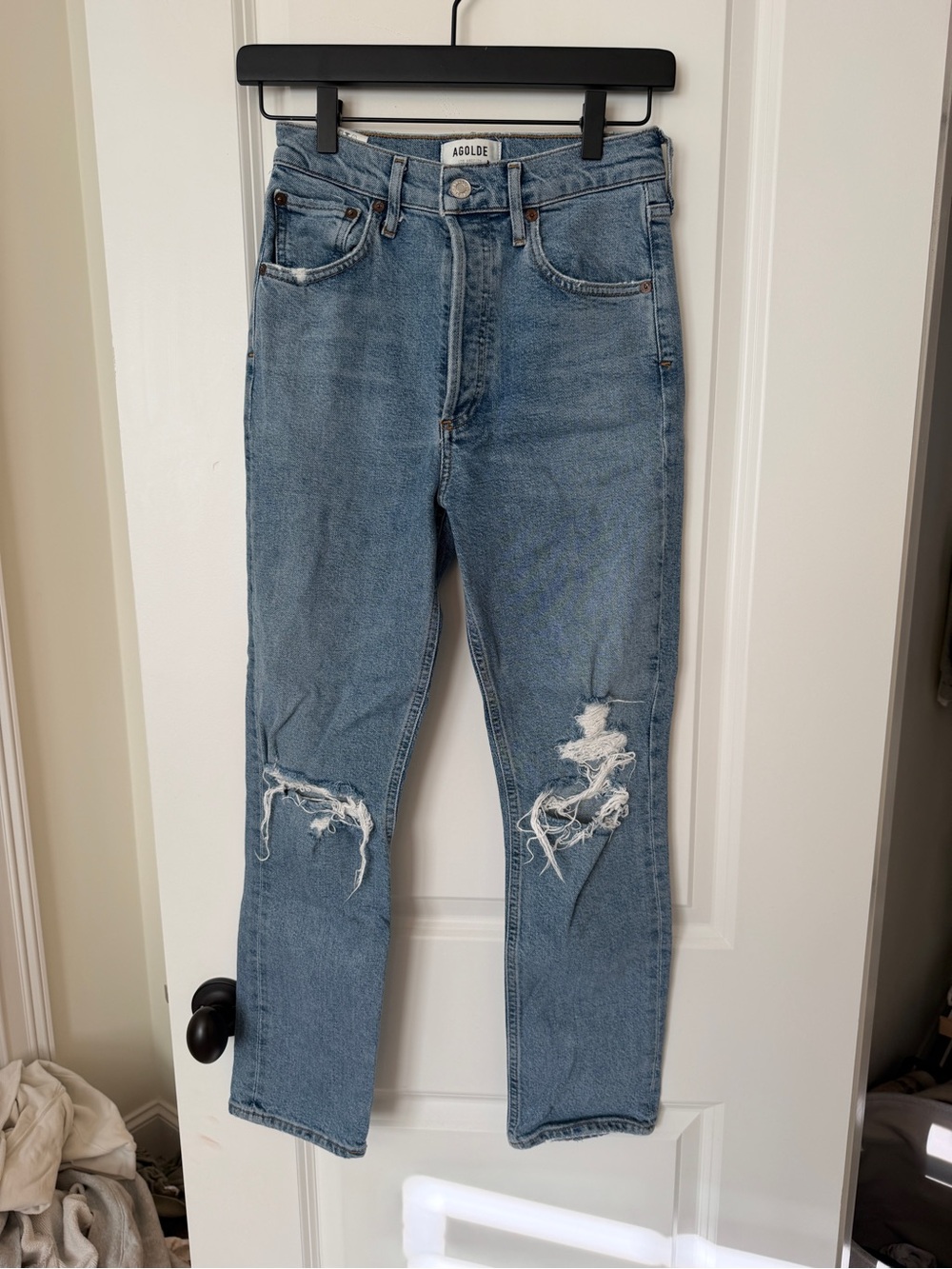 Agolde Light Blue Denim High-Rise Jeans